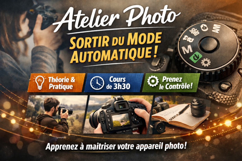 Affiche de l'atelier photo Sortir du mode automatique