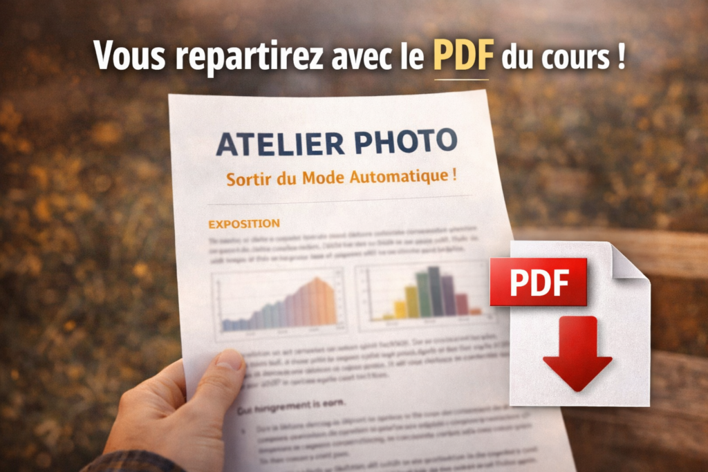 Le PDF du cours remis à chaque participant de l'atelier photo